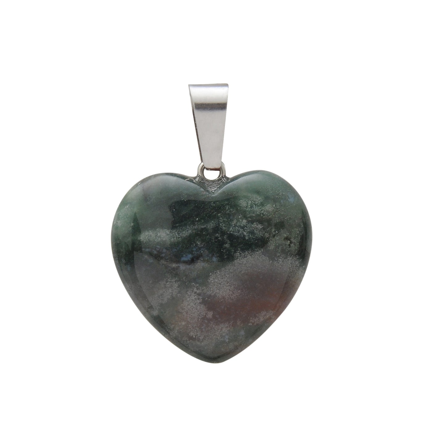 Hand-carved Love Heart Shaped Rough Stone Peach Heart Crystal Necklace - Hiccupzz