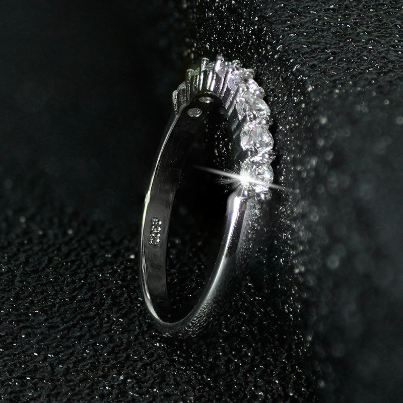Sterling Silver Unilateral Half Ring Ring - Hiccupzz