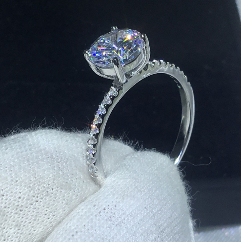 Zircon Stone Engagement Ring Zircon Ring in Sterling Silver Ring - Hiccupzz