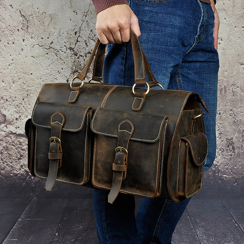 Crazy horse leather handbag - Hiccupzz