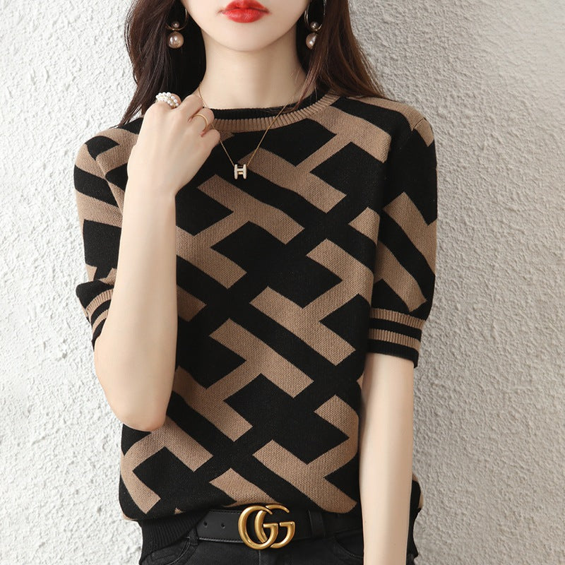 Fashion Cotton Knitting Short-sleeved T-shirt For Women - Hiccupzz