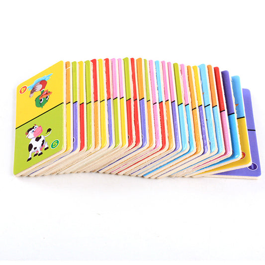 Wooden Solitaire Animal Domino Kids - Hiccupzz