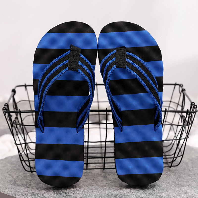 Summer New Color Matching Massage Student Flip Flops Men's Simplicity Fashion Outerwear Personal Leisure Beach Shoes - Hiccupzz