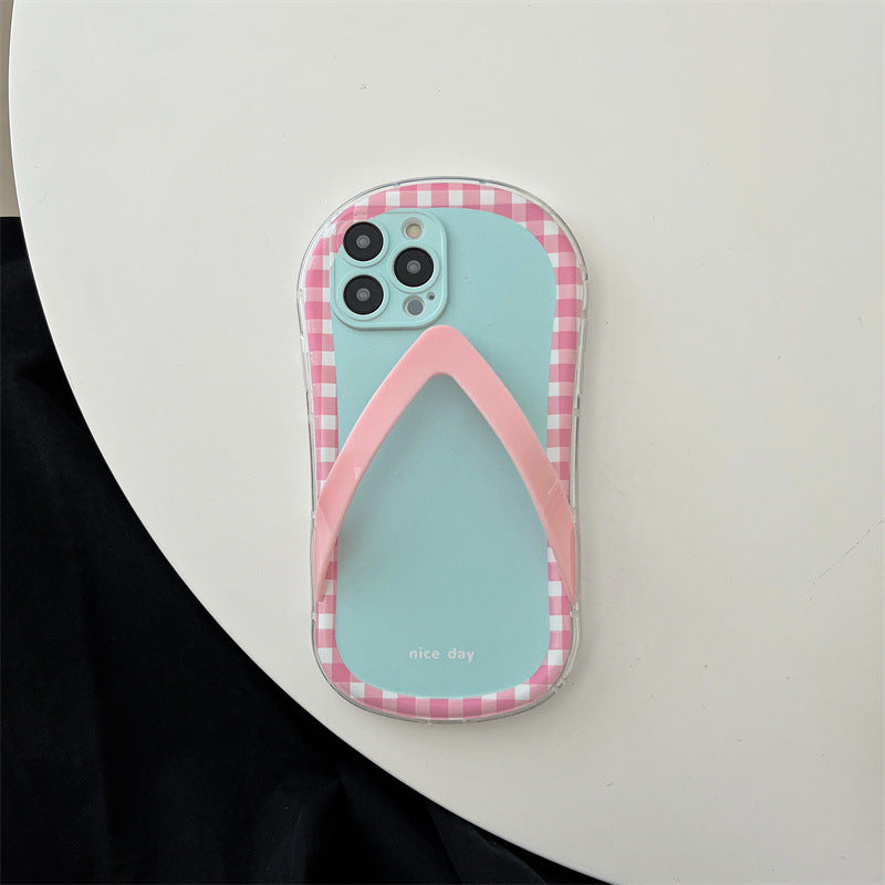 Checkerboard Lattice Creative Slippers Phone Case - Hiccupzz