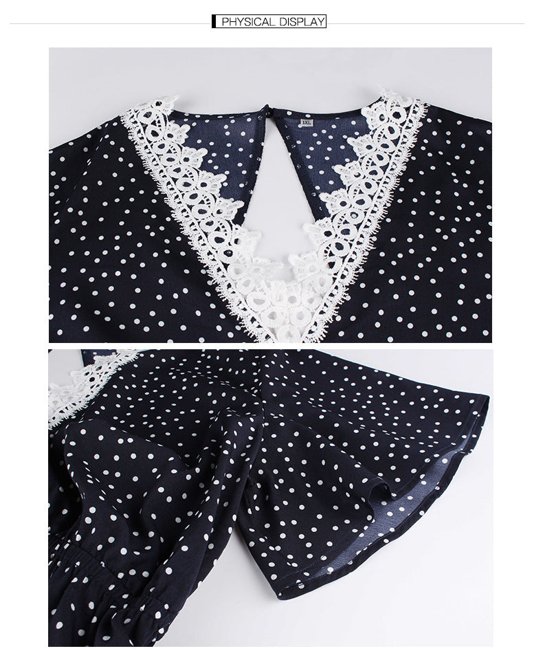 Open-back dot body ladies jumpsuit - Hiccupzz