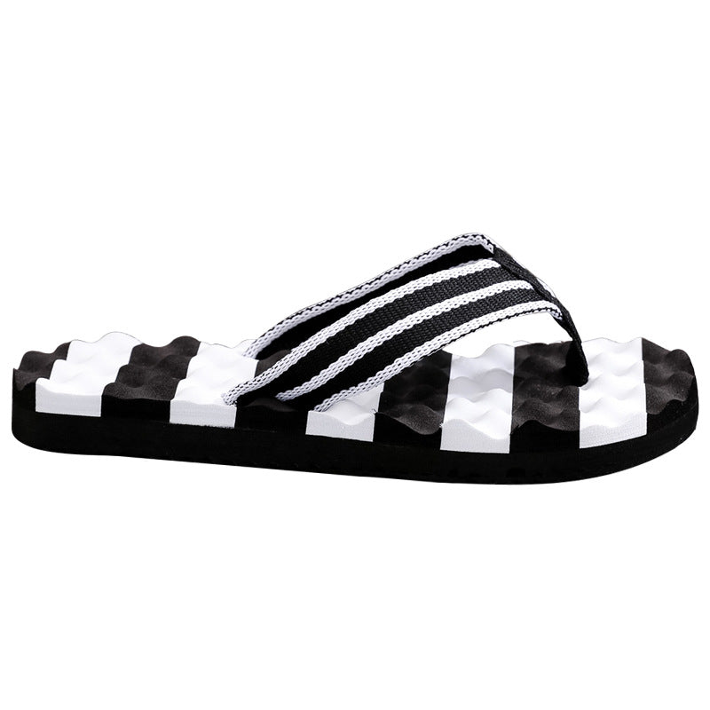 Summer New Color Matching Massage Student Flip Flops Men's Simplicity Fashion Outerwear Personal Leisure Beach Shoes - Hiccupzz