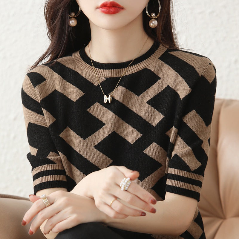 Fashion Cotton Knitting Short-sleeved T-shirt For Women - Hiccupzz