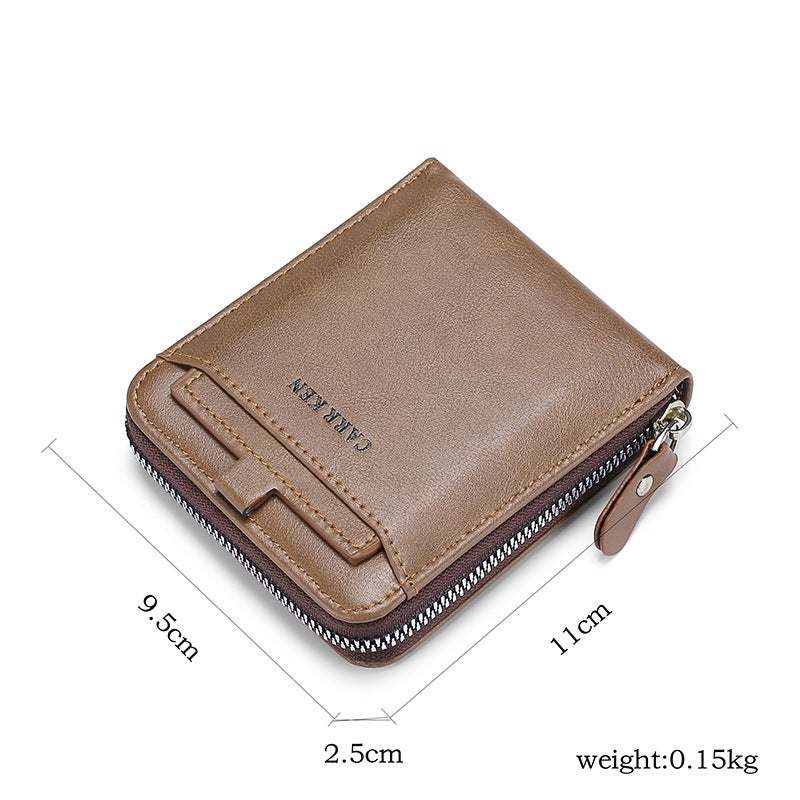 Men's Short Casual Fashion Zipper Wallet - Hiccupzz