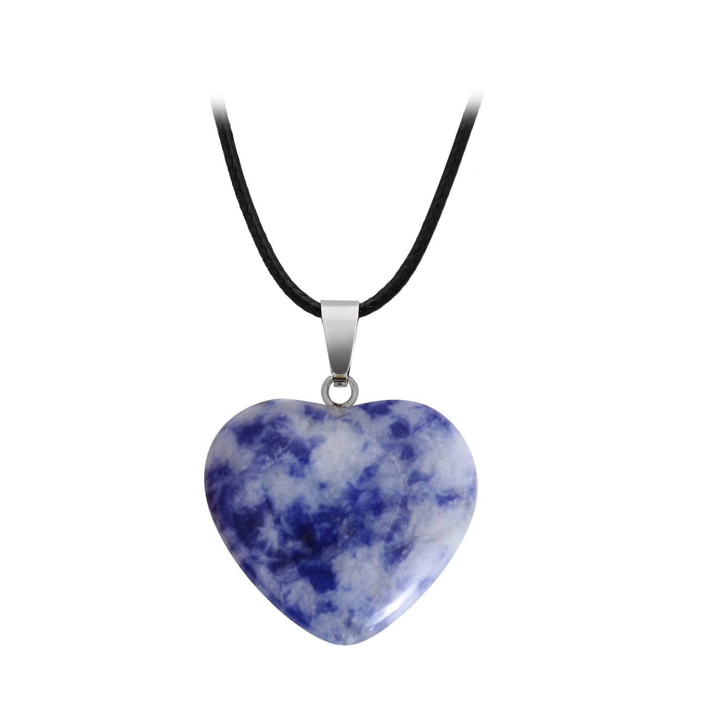 Hand-carved Love Heart Shaped Rough Stone Peach Heart Crystal Necklace - Hiccupzz