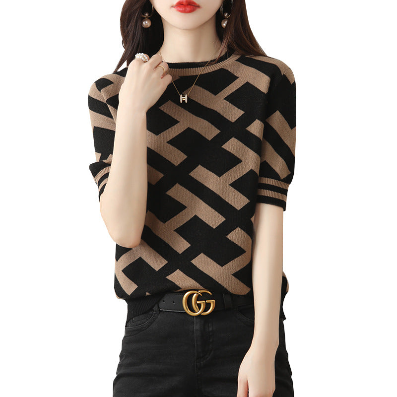 Fashion Cotton Knitting Short-sleeved T-shirt For Women - Hiccupzz