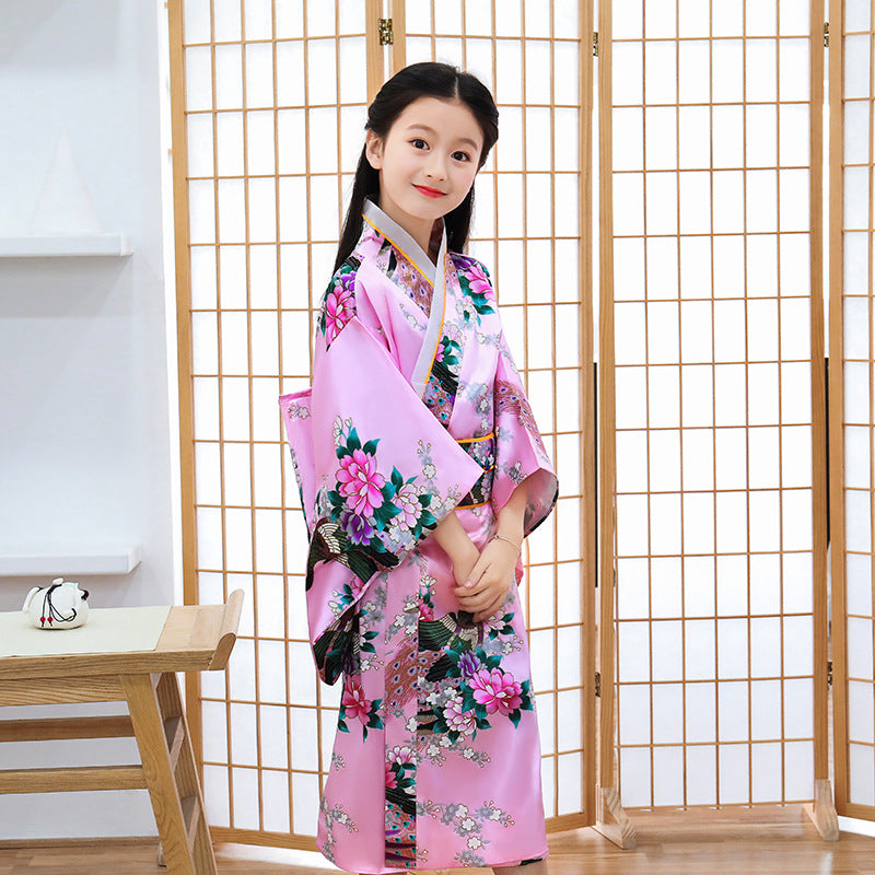 Kids Kimono Print Japanese Bathrobe Girls - Hiccupzz