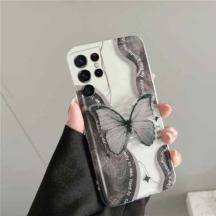 With Bracket Ten Net Red Personality Creative Anti-fall Transparent Silicone Soft Shell - Hiccupzz