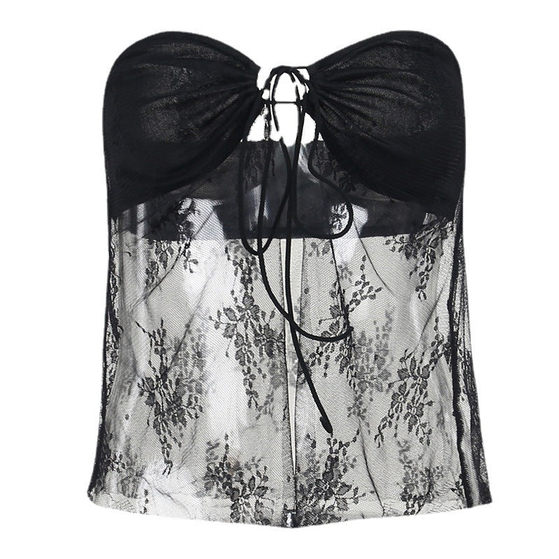 Knitted Tube Top See-Through Ladies Cardigan Top - Hiccupzz
