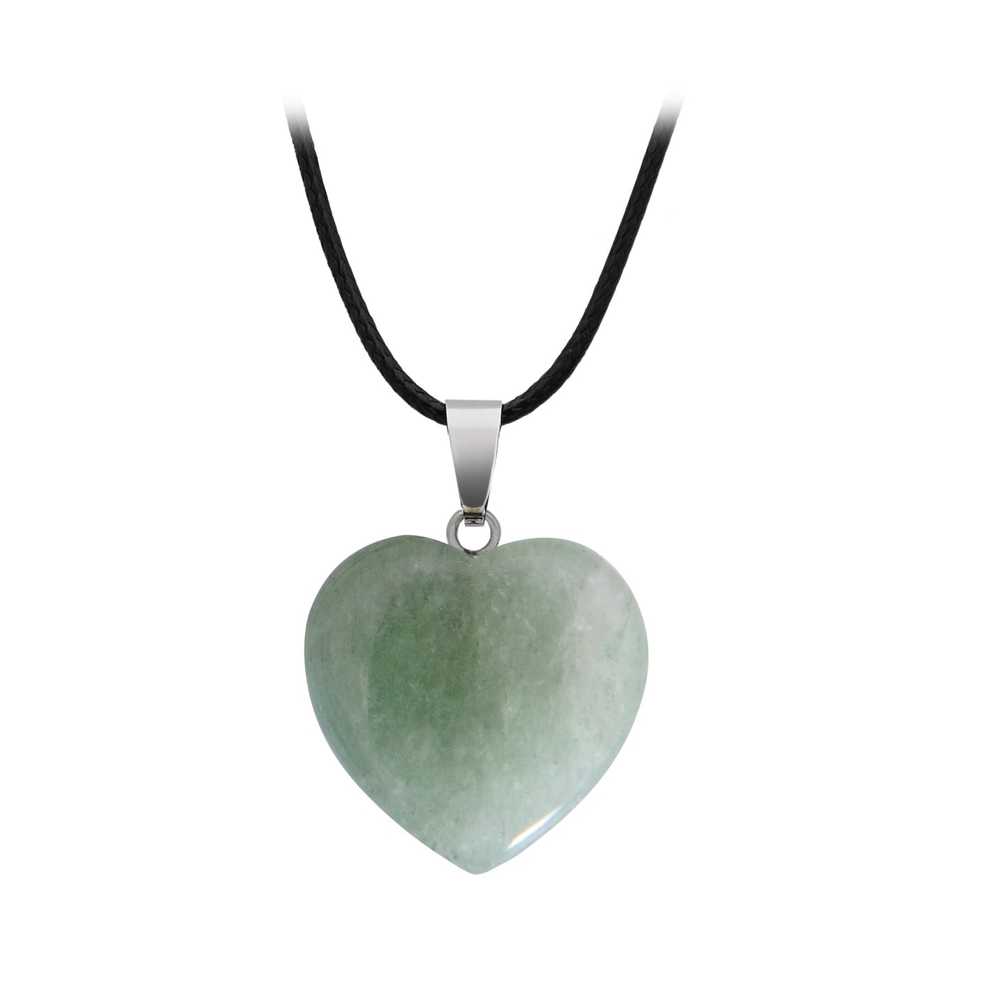 Hand-carved Love Heart Shaped Rough Stone Peach Heart Crystal Necklace - Hiccupzz