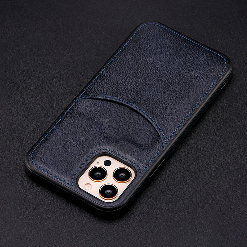 Card-inserting Leather Case Back Cover Type Protective Case - Hiccupzz