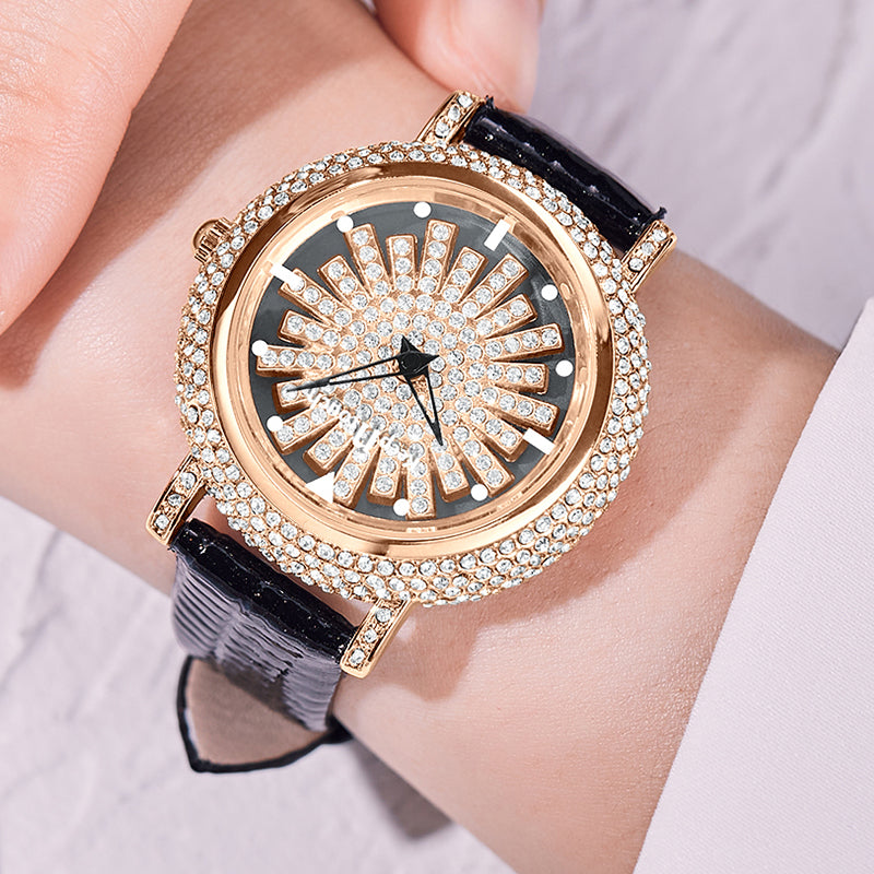 Latest Design Rhinestone Luxury Waterproof Japan Quartz Wrist Watches for Women - Hiccupzz
