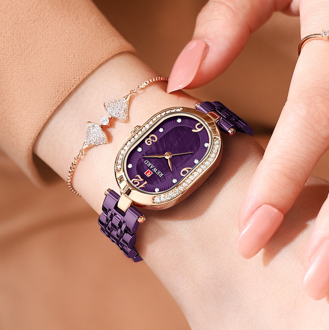 Oval Fashion Diamond Luxury Women Watch Montre Femme - Hiccupzz
