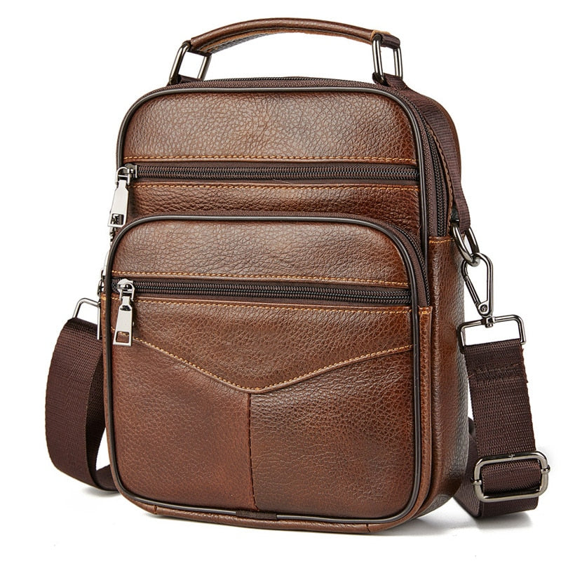 Men Genuine Leather Shoulder Bag - Hiccupzz