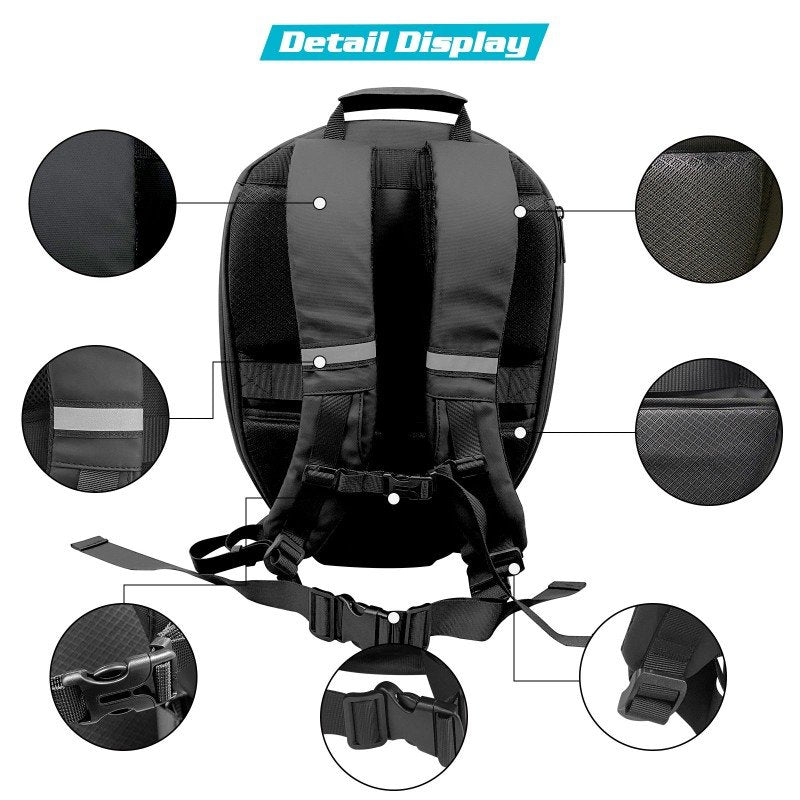 LED Knight Waterproof Hard Shell Laptop Motorcycle Backpack - Hiccupzz