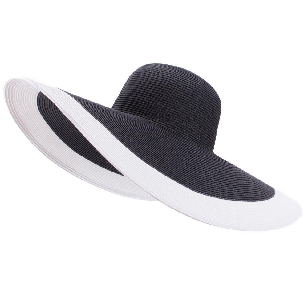 7.1''/18cm Foldable Oversized Huge Wide Brim Sun Beach Hats Straw Summer Wedding Womens Ladies Floppy Party Dressy - Hiccupzz
