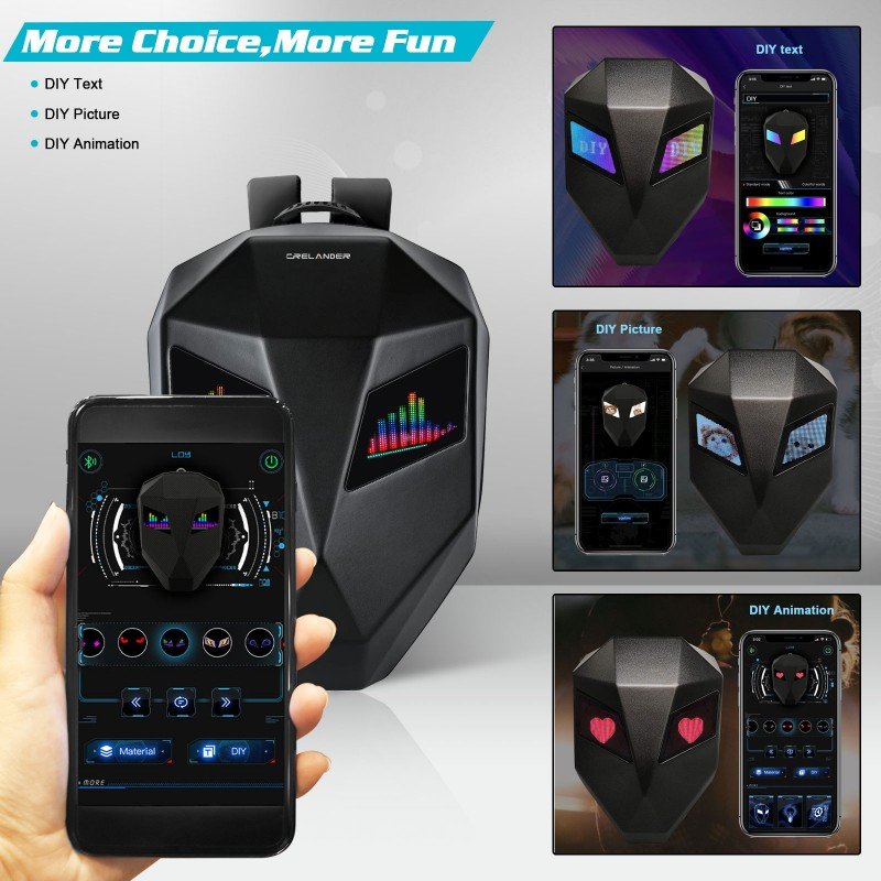LED Knight Waterproof Hard Shell Laptop Motorcycle Backpack - Hiccupzz