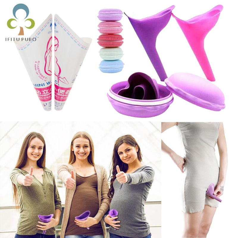 Female Urinal Soft Silicone / Disposable Paper Urination Device Stand Up & Pee GYH - Hiccupzz