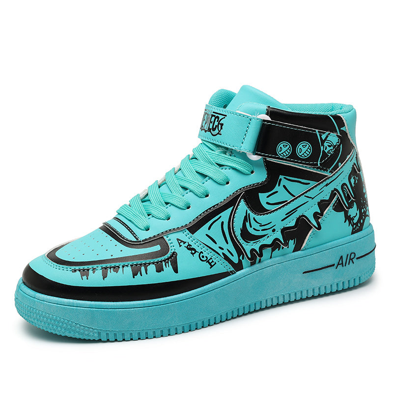 Ziitop Hot Sale Anime Shoes One Piece High-top Sneakers Walking Style Shoes Graffiti Trend Men's Casual Shoe - Hiccupzz