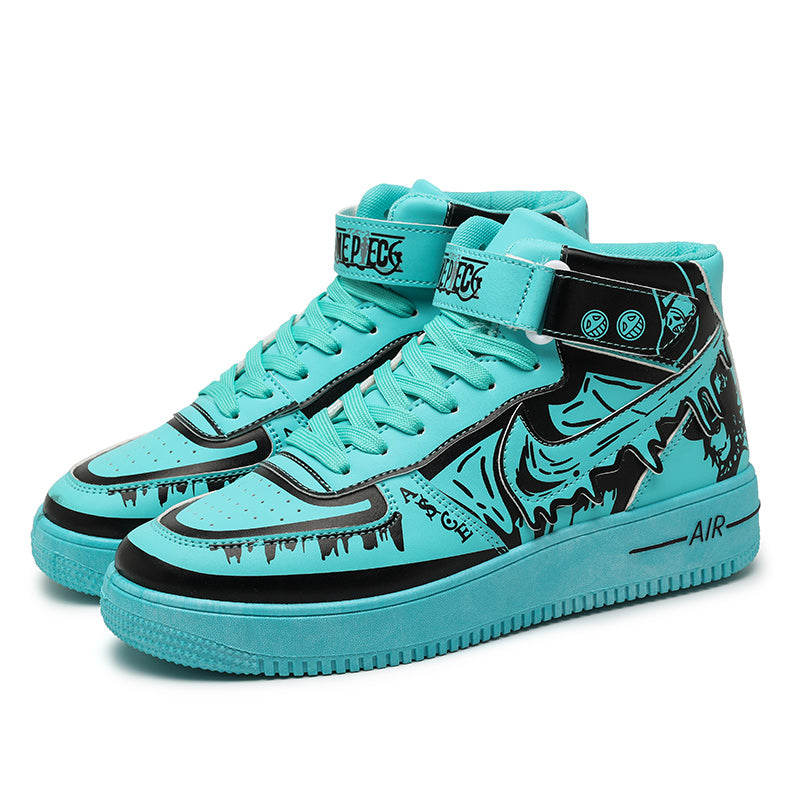 Ziitop Hot Sale Anime Shoes One Piece High-top Sneakers Walking Style Shoes Graffiti Trend Men's Casual Shoe - Hiccupzz