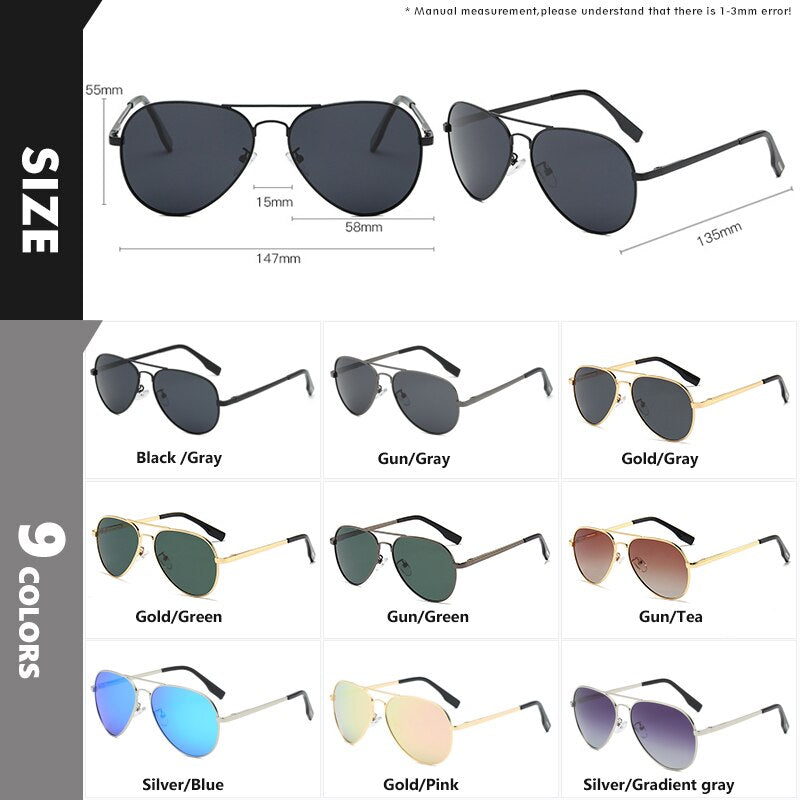 Classic Aviation Brand Design Polarized Sunglasses Men - Hiccupzz