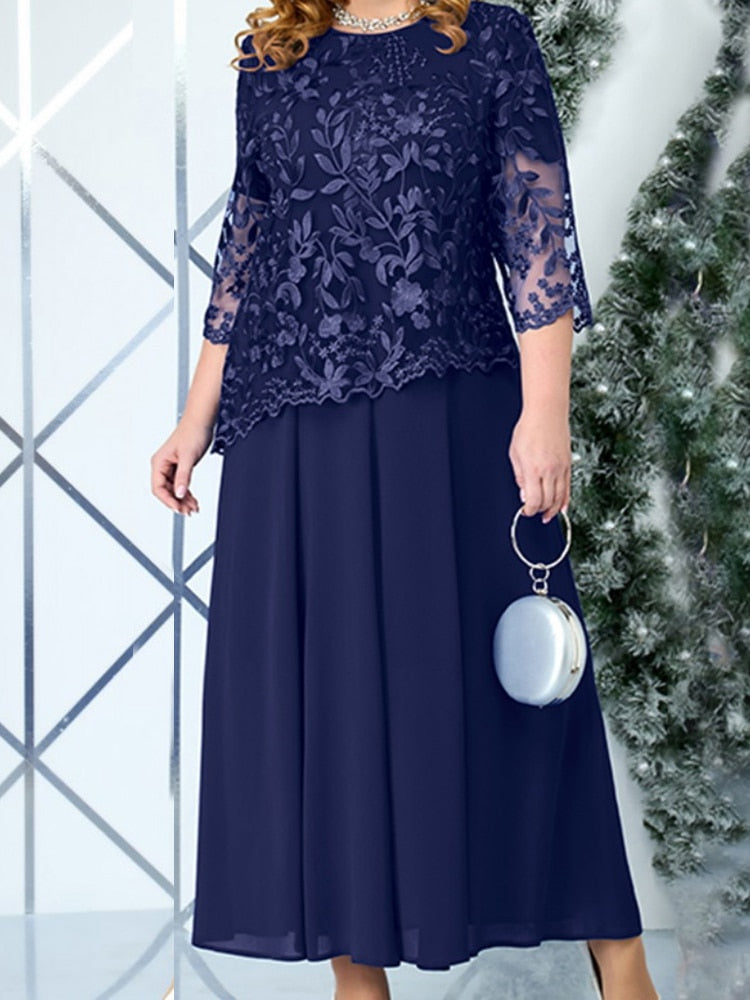 Plus Size Women Clothing Two-Piece Party Dress for Parties and Occasions - Hiccupzz