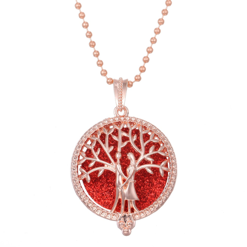 Aromatherapy Necklace Tree of Life Diffuser,Pendant Essential Oil Perfume Aroma Diffuser Necklace - Hiccupzz