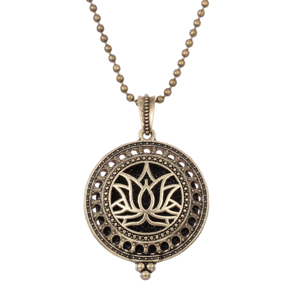 Aromatherapy Necklace Tree of Life Diffuser,Pendant Essential Oil Perfume Aroma Diffuser Necklace - Hiccupzz