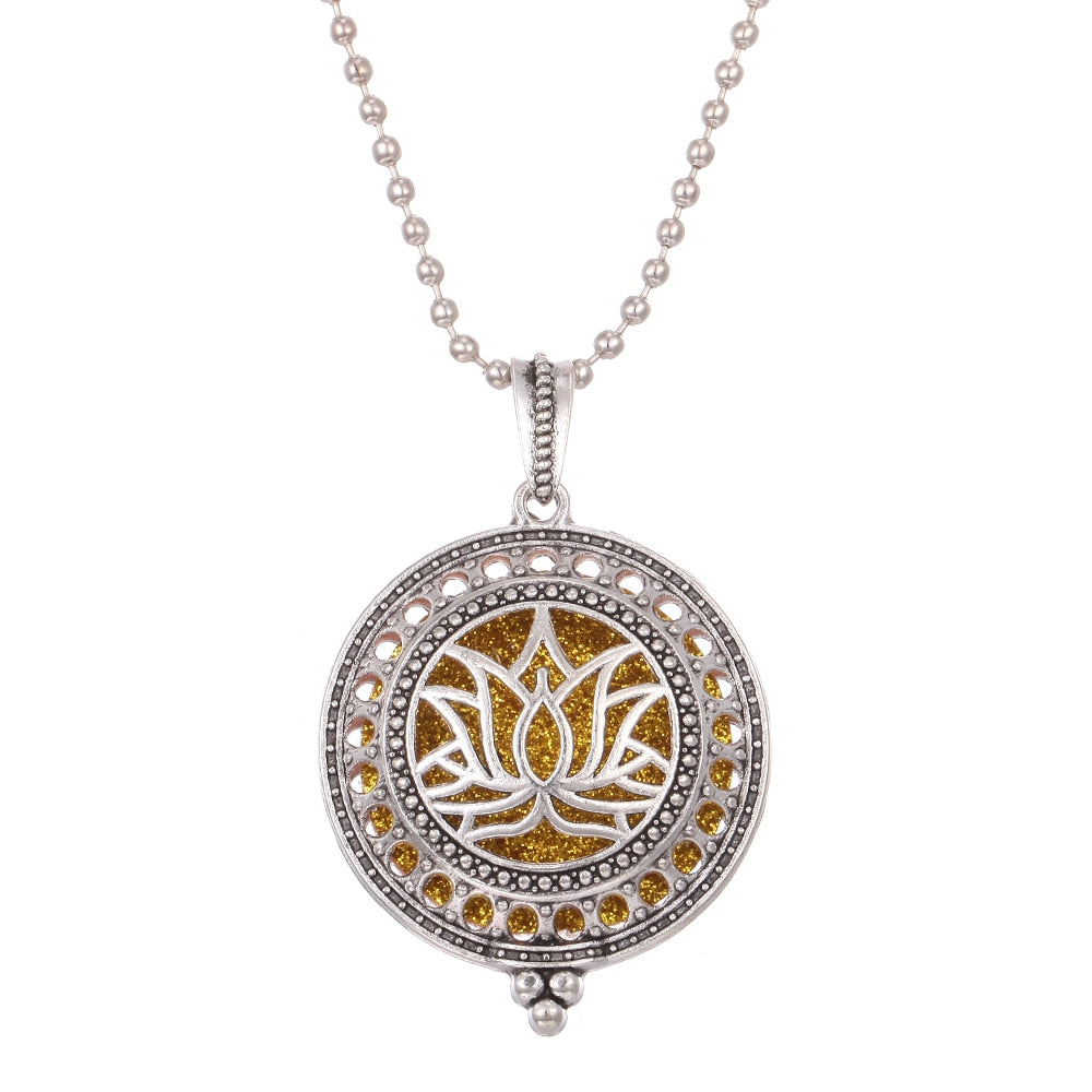 Aromatherapy Necklace Tree of Life Diffuser,Pendant Essential Oil Perfume Aroma Diffuser Necklace - Hiccupzz