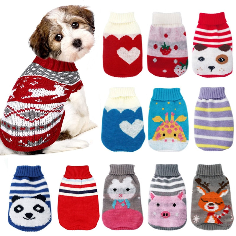 Warm Dog Clothes for Small Dog Coats Jacket Winter Clothes for Dogs Cats Clothing Chihuahua Cartoon Pet Sweater Costume Apparels - Hiccupzz