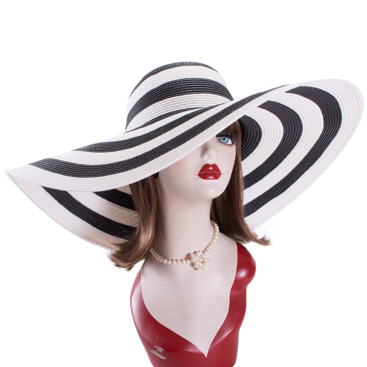 7.1''/18cm Foldable Oversized Huge Wide Brim Sun Beach Hats Straw Summer Wedding Womens Ladies Floppy Party Dressy - Hiccupzz