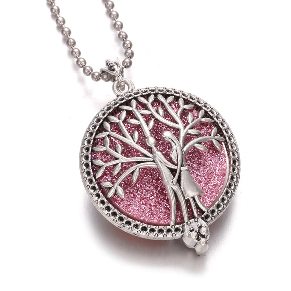 Aromatherapy Necklace Tree of Life Diffuser,Pendant Essential Oil Perfume Aroma Diffuser Necklace - Hiccupzz