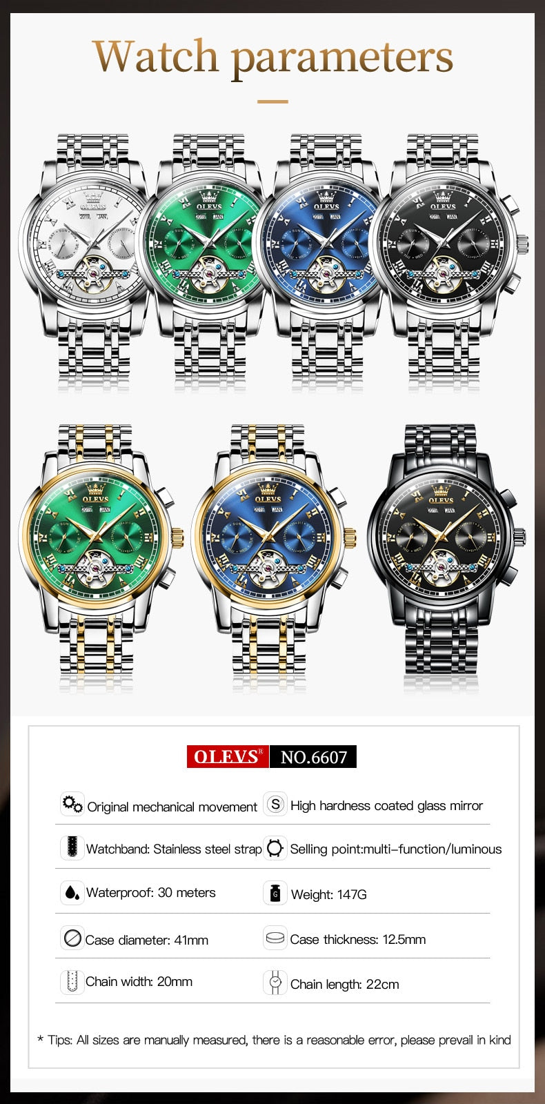 Mechanical Automatic Stainless Steel Waterproof Luminous Watch for Men - Hiccupzz