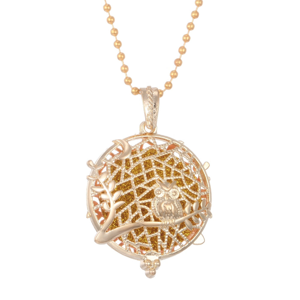 Aromatherapy Necklace Tree of Life Diffuser,Pendant Essential Oil Perfume Aroma Diffuser Necklace - Hiccupzz