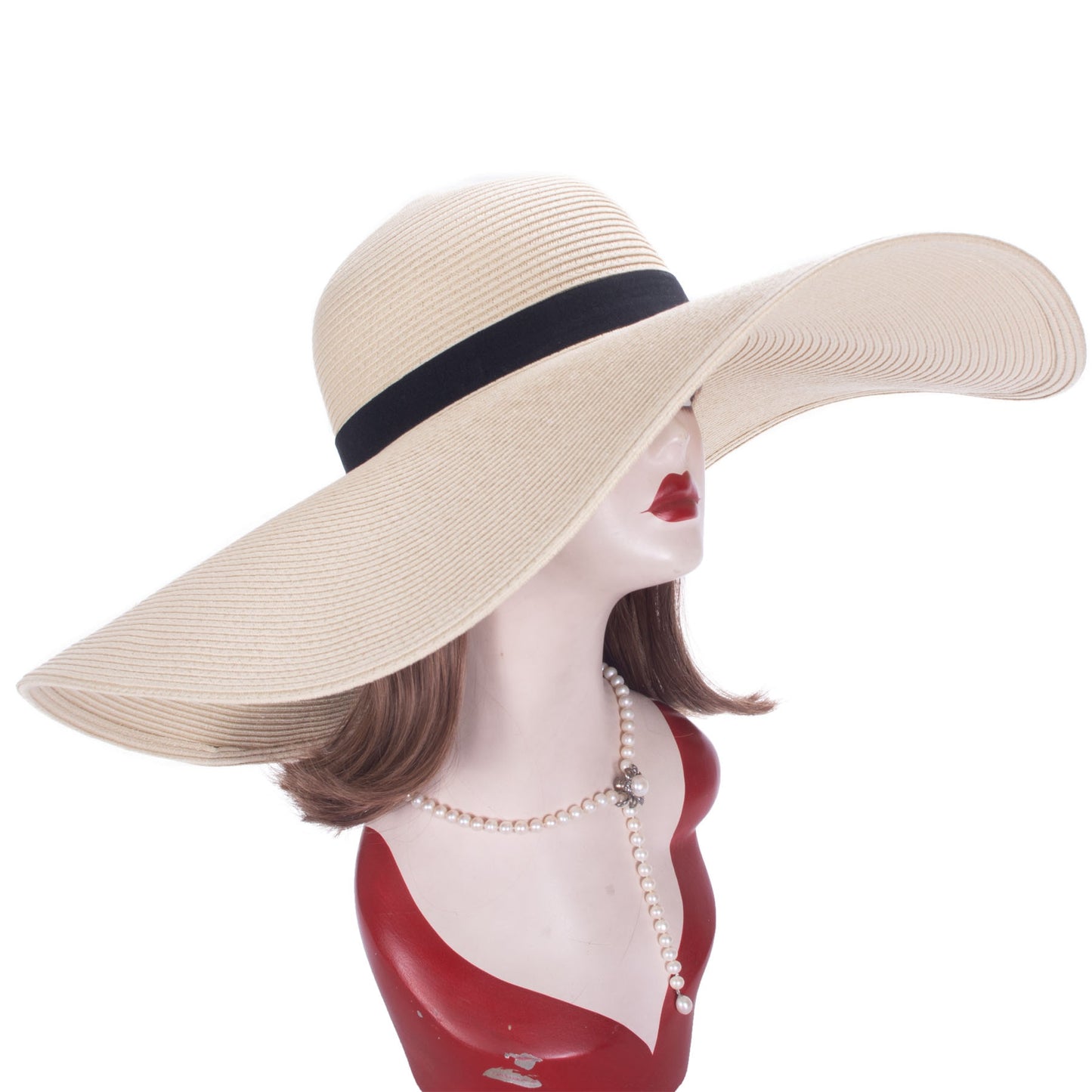 7.1''/18cm Foldable Oversized Huge Wide Brim Sun Beach Hats Straw Summer Wedding Womens Ladies Floppy Party Dressy - Hiccupzz