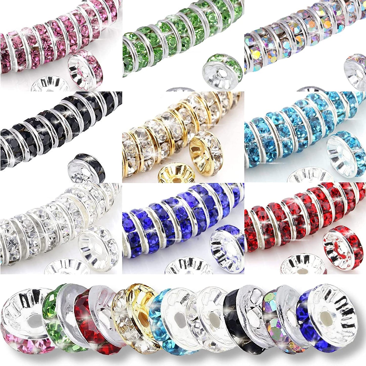 50pcs/lot Crystal Round Loose Spacer Beads for DIY Making Bracelet Necklace Accessories - Hiccupzz