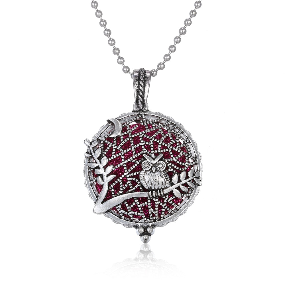 Aromatherapy Necklace Tree of Life Diffuser,Pendant Essential Oil Perfume Aroma Diffuser Necklace - Hiccupzz