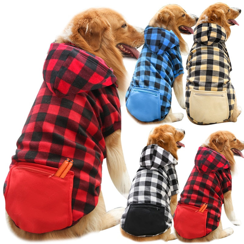 Dog Winter Coat Pet Jacket Plaid Reversible Vest Cold Weather Dog Clothes Pet Apparel for Small Medium Large Dogs - Hiccupzz
