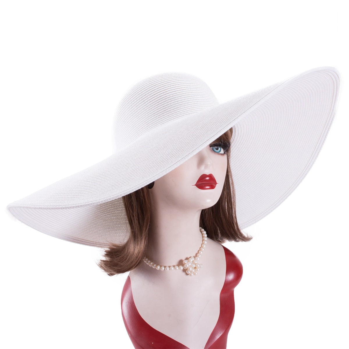7.1''/18cm Foldable Oversized Huge Wide Brim Sun Beach Hats Straw Summer Wedding Womens Ladies Floppy Party Dressy - Hiccupzz