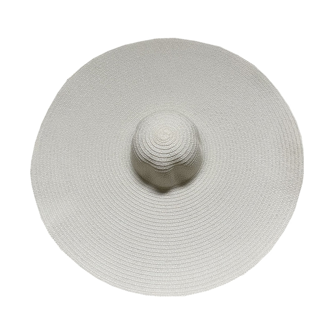 Simple Large Foldable 25cm Wide Brim Floppy Straw Hat For Women Girl Uv Protection Sun Hat Female Holiday Beach Panama Shade Cap - Hiccupzz