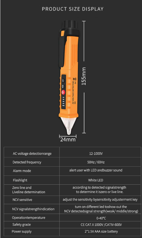 Electrometer Pen Partition Wall Multi-Functional Electrician Wire Measuring Broken Road Section Point Electronic Electrometer Pe - Hiccupzz
