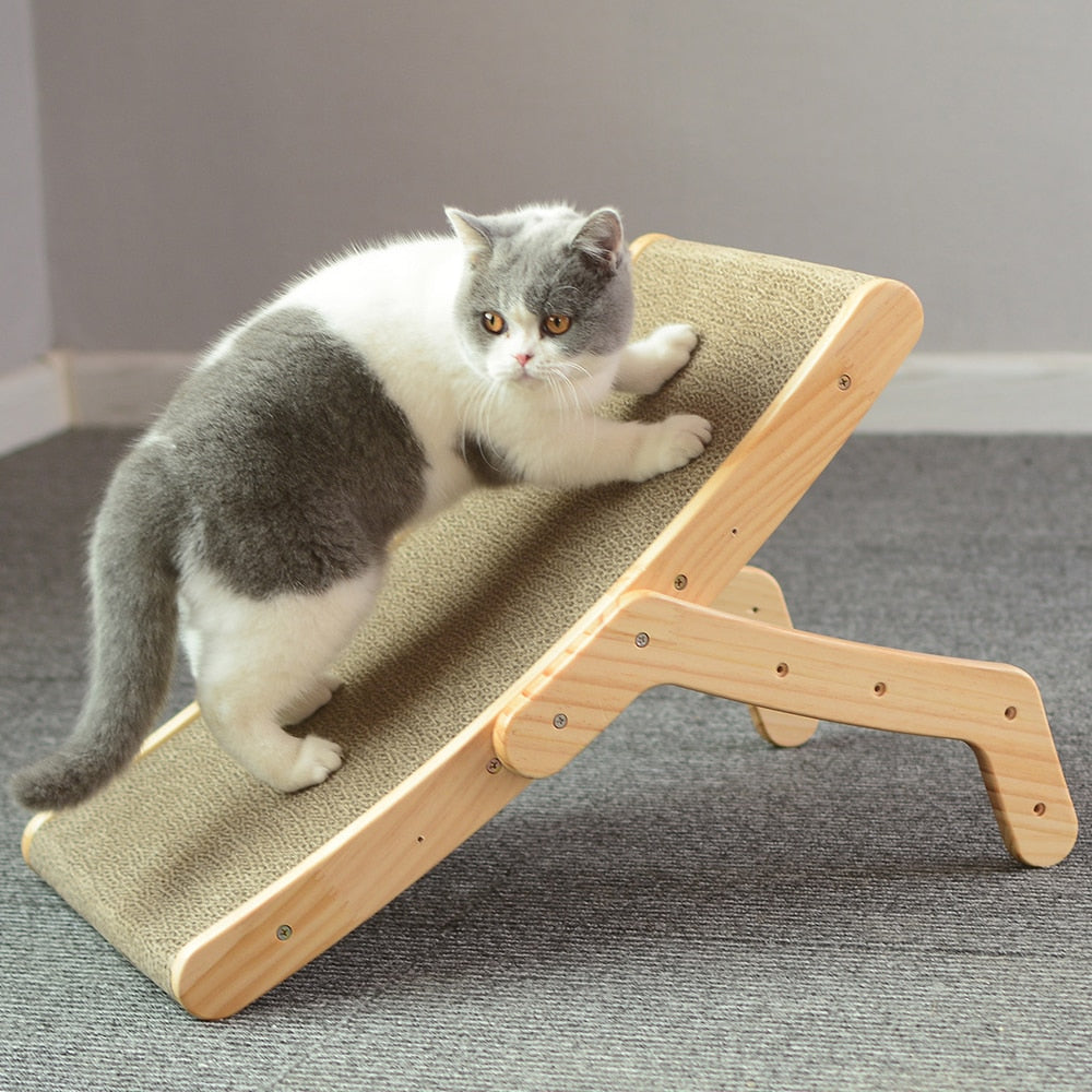 Wood Anti Cat Scratcher Cat Scratch Board Bed 3 In 1 Pad Vertical Pet Cat Toys Grinding Nail Scraper Mat Training Grinding Claw - Hiccupzz