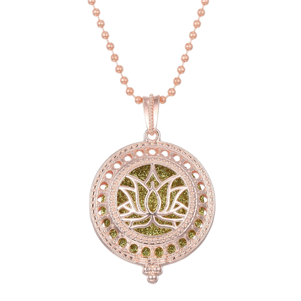 Aromatherapy Necklace Tree of Life Diffuser,Pendant Essential Oil Perfume Aroma Diffuser Necklace - Hiccupzz