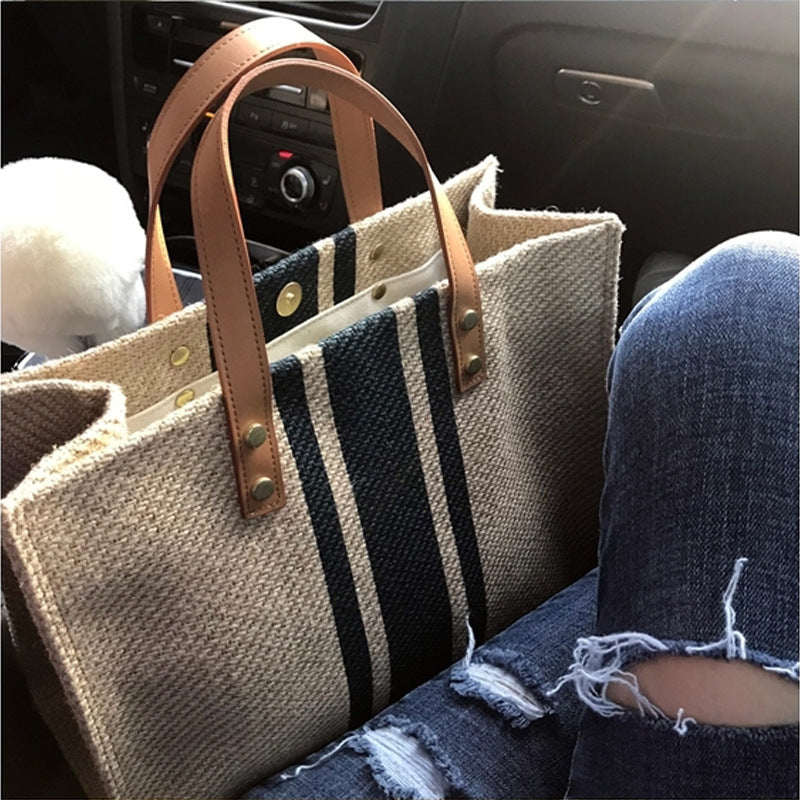 Women's Portable Briefcase Canvas Large Capacity Bag - Hiccupzz
