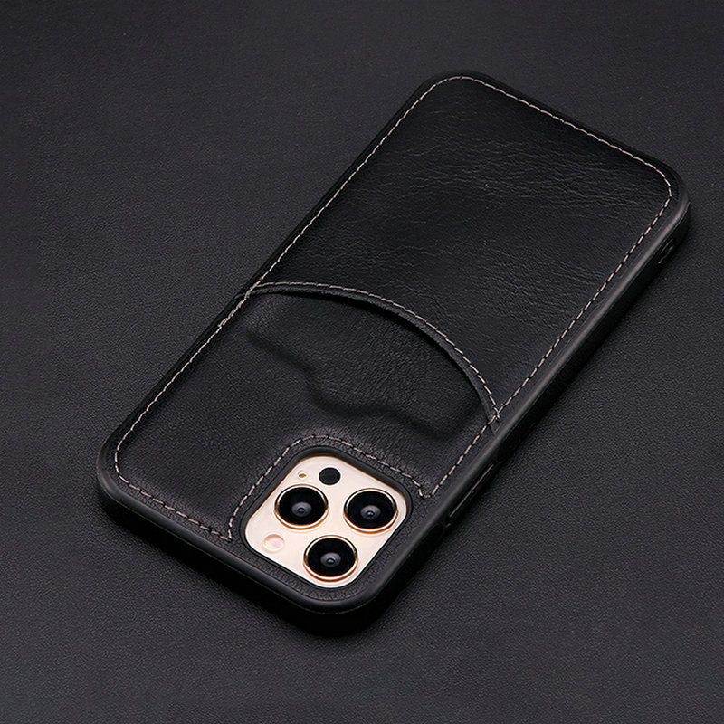 Card-inserting Leather Case Back Cover Type Protective Case - Hiccupzz