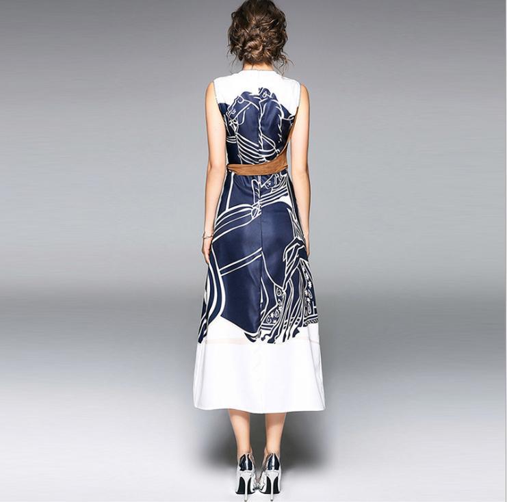 Women's Printed Sleeveless Slim Dress - Hiccupzz
